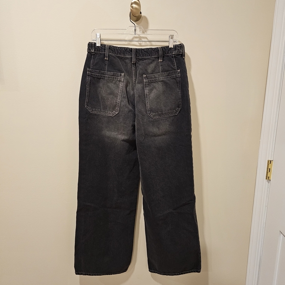 Free People Palmer Cuffed Wide Leg Jeans In Chalkboard Size 30 - Picture 2 of 5